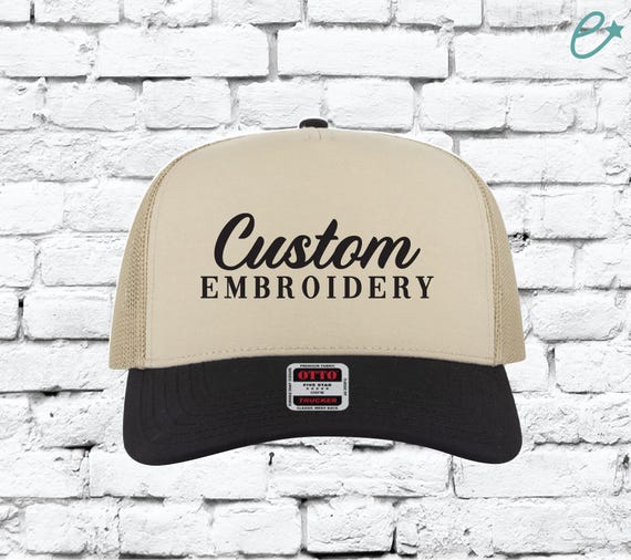 Custom Otto 5 Panel Mid Profile Tan and Black Mesh Back  display picture 1