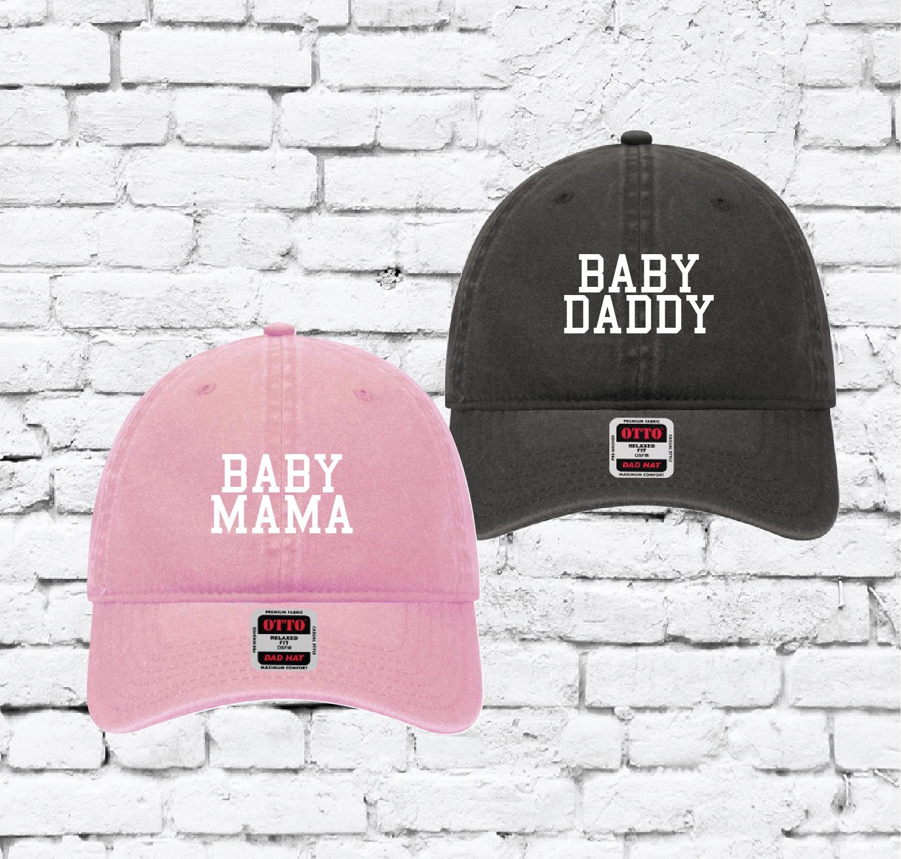 Baby Mama and Baby Daddy Hats, Custom Dad Hat, Unstructured Funny 