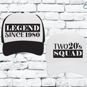 Legend Since 40th Birthday Trucker Hats Two 20s Squad Custom Colors and Year