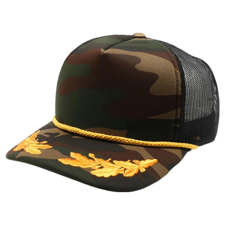 Custom Trucker Hats Nautical Captain Rope Hat Outdoor Cap SE Foam Gold ...