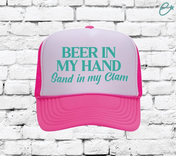 Beer in My Hand Sand in My Clam Trucker Hat, Funny Trucker  display picture 2