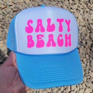 Salty Beach Trucker Hats Mesh Back Hat Snapback
