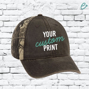 Custom Embroidery Camo Leather Baseball Cap Snapback Mossy Camoflauge Hunting Brim Hat Cap Green Camo Hat Oak Leaves