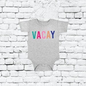 Vacay Infant Tee Baby Bodysuit Vacation Vibes Custom Infant T-shirt Personalized Baby Fine Jersey Shirt Baby Funny Infant