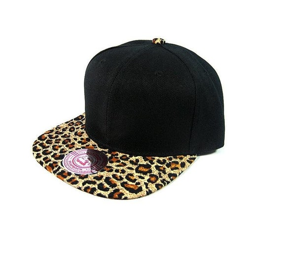 Custom Embroidery Leopard Hat Snapback Cheetah Brim Solid  display picture 3