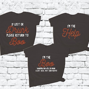 Wenn verloren oder betrunken Kehre zu Boo zurück Ich bin die Boo betrunken und verloren Bitte senden Sie auch Hilfe Ich bin die Hilfe Frauen T-Shirt mit V-Ausschnitt Bestie Best Friends Shirt