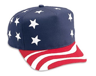 Custom American Flag 5 Panel Sombrero Gorra de béisbol Bordado Su impresión personalizada