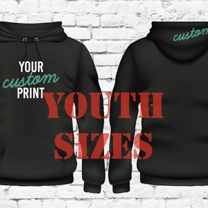 Youth Custom Hoodie Custom Hooded Sweatshirt Heavy Blend Long Sleeve Kangaroo Jacket