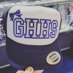 Sports Mom Hat Bling Cheer Squad Hats Your Color Choice Custom Team Trucker Hats Mesh Back Hats