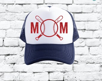 Custom Made Baseball Mom Team Mom Trucker Hats Mesh Back Snapback Hat