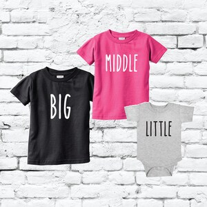 Grote Midden Little Shirts Infant Tee Baby Broers en zussen T-shirt Broers en Zussen Matching