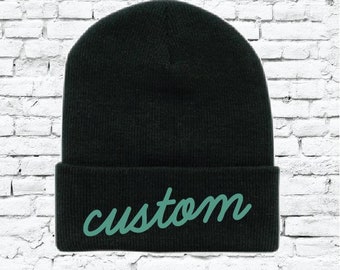 Gorro bordado personalizado, gorro de punto, gorro con puño personalizado, gorros unisex