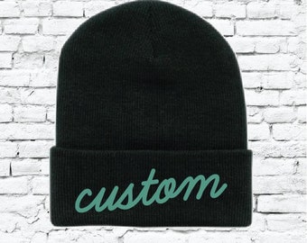 Custom Embroidery Beanie Knit Hat Personalized Cuff Beanie Unisex Beanie