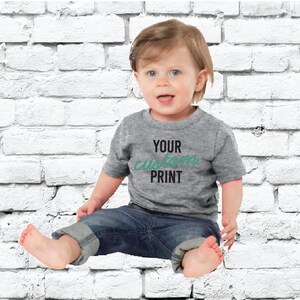 Baby Custom Tee Custom Infant T-shirt Personalized Baby Fine Jersey Tee, CAR54I