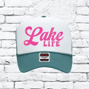 Lake Life Trucker Hats, Custom Cute Summer Trucker Hat, Boating Lake Day Foam Snapback