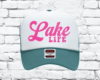 Gorras de camionero Lake Life, gorra de camionero de verano personalizada y bonita, gorra snapback de espuma para navegar en el lago