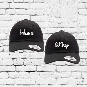 Hubs and Wifey Dad Hats Couple Hats Wedding Newlyweds Honeymoon