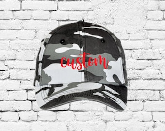 Bordado personalizado cinza branco camo snapback camoflauge caça aba chapéu boné verde camo chapéu pai beisebol
