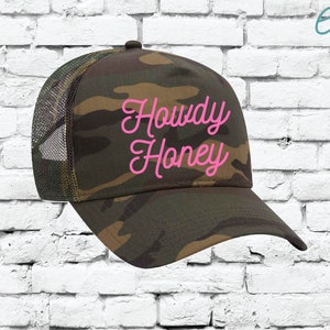 Howdy Honey Camo Custom Trucker Hat Snapback