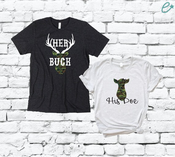 Her Buck His Doe Couples Tees Camo 