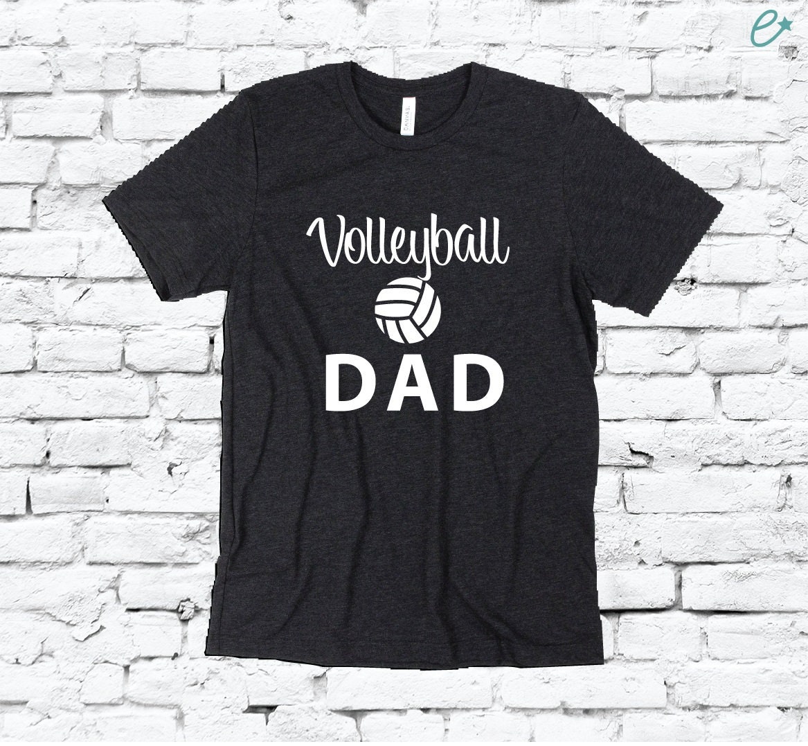 Volleyball Dad Print Men's Crew Neck Father Tshirt Etsy
