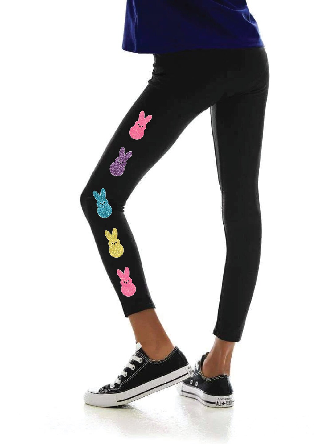 Peeps Down the Legs Leggings Full Leg Length Pants Black Legging Girls