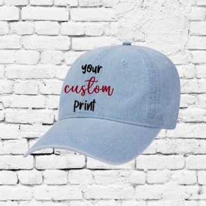 Bordado personalizado OTTO 6 Panel de bajo perfil Dad Hat Prenda Lavada Pigmento Teñido Denim 100% Algodón Corona Suave No Estructurada Low Fitting 18-204