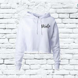 Sweat-shirt court mariée Sweat-shirt à capuche Sweat-shirt personnalisé pour femme Pull court à capuche