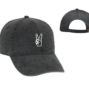Peace Hand Baseball Hat Embroidered Dad Cap Unstructured Six Panel Adjustable