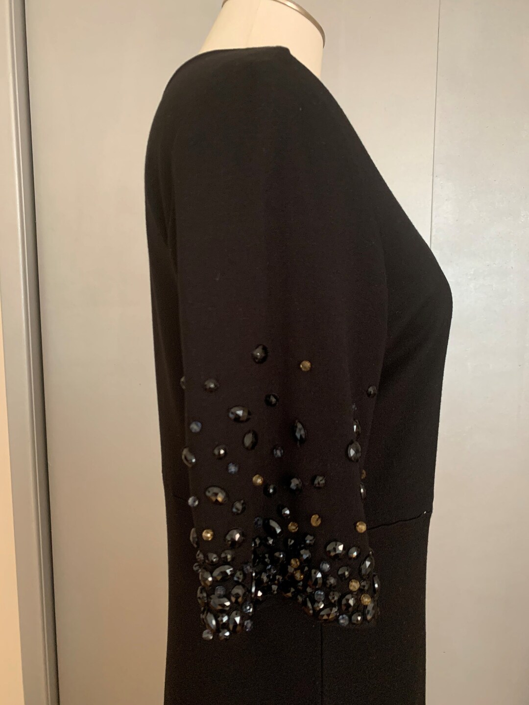 chic black dresses A-line Tulle Beaded Long Evening Dress, Black Long Formal D Embellishment_Pockets Size (US):6.5 15 Black Dress Outfit