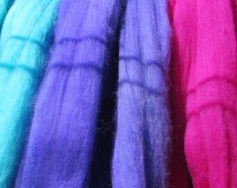 Six Colour Pack of Wool Tops 300gms - choose your own colours.