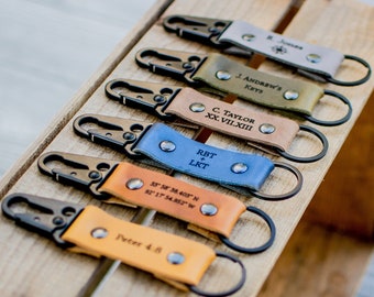 Custom keychain, Leather keychain, Personalized leather keychain, fathers day gift, Gift for him, 3 year Anniversary gift, mens gift, Friend