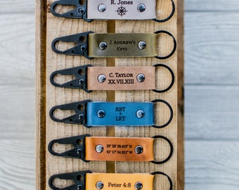 Custom Leather Keychain, Key chain, 3 year anniversary Keychain, Leather Keychain, Personalized keychain, mens gift, gift for him, dad gift