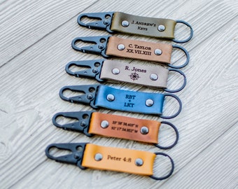 Personalized Keychain, 3 year anniversary, Latitude longitude, Leather keyring, key chain, Gift for him, Gift for her, best mens gift, dad