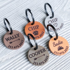 Personalisierte Leder Hundemarke, Haustier-ID-Marke, Haustierhalsbandmarke, Benutzerdefinierte Katzenmarke, Ledermarke, Benutzerdefinierte Hundemarke, Lederhundemarke, Hundegeschenk