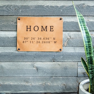 Custom Leather Home Decor Sign, Personalized gift, gift for him, gift for her, custom gift, custom sign, personalized sign, farmhouse