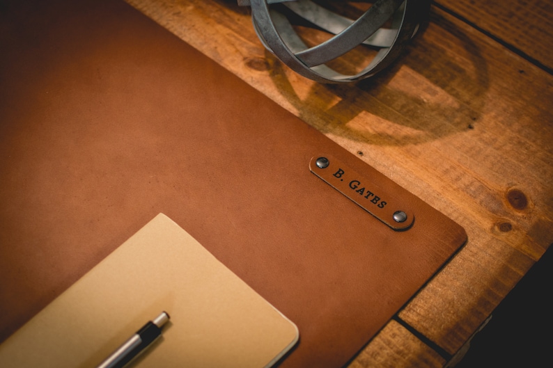 Personalized Leather Desk Mat 3rd Anniversary Gift Idea for Him or Her Elevate Your Workspace with Style and Functionality image 8