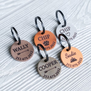 Personalized Leather Dog tag, Pet ID Tag, Pet Collar Tag, Custom Cat Tag, Leather tag, Custom Dog Tag, Leather Dog tag, Dog gift