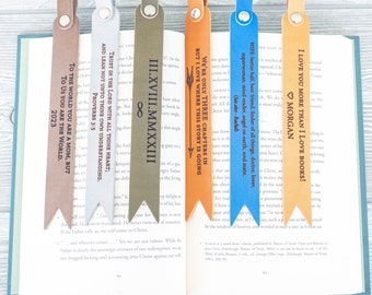 Custom Leather Bookmark, Personalized gift for him, Gift for her, Anniversary gift, Best mens gift, Gift for him, Book club gift, Bookmark