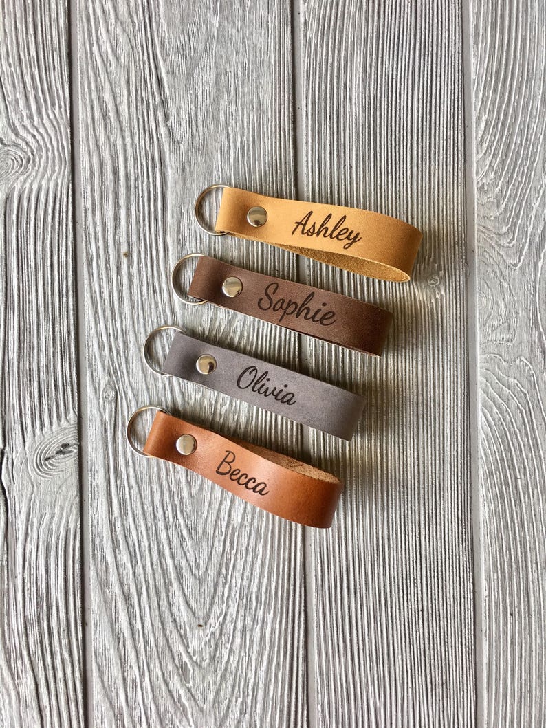 Leather Keychain, mens gift, Personalized leather keychain, Custom Keychain, Leather Gift, Unique Gift, Leather keyring, bridesmaids gift image 1
