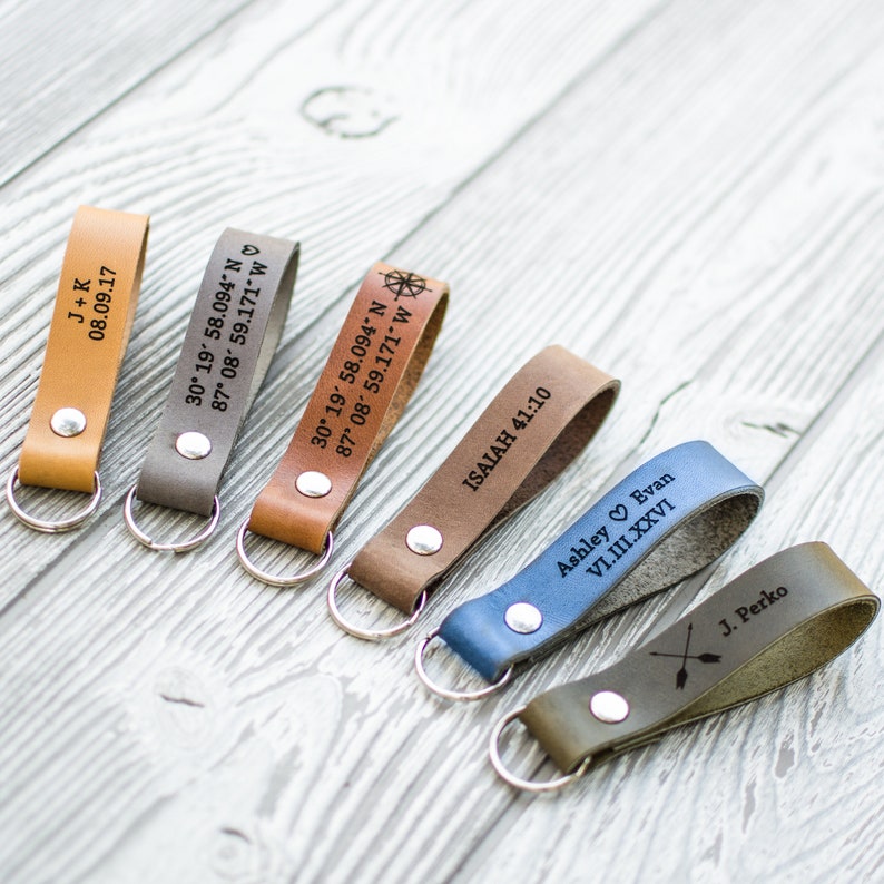 Custom Luggage Tag, Custom Bag Tag Coordinates Keychain, Custom Leather Keychain, event gift, ID tag, wedding anniversary gift, Customized image 4