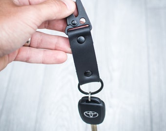 Leather Keychain, Carabiner Keychain, Gift for men, mens gift, coffee lover, anniversary gift, husband gift, office gift, fathers day gift