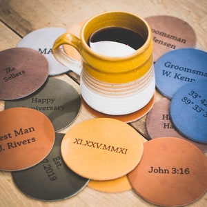 Personalized coasters set, groomsmen gift, gift for groomsmen, best man gifts, gifts for wedding party, groomsman gift, best groomsmen gifts image 1