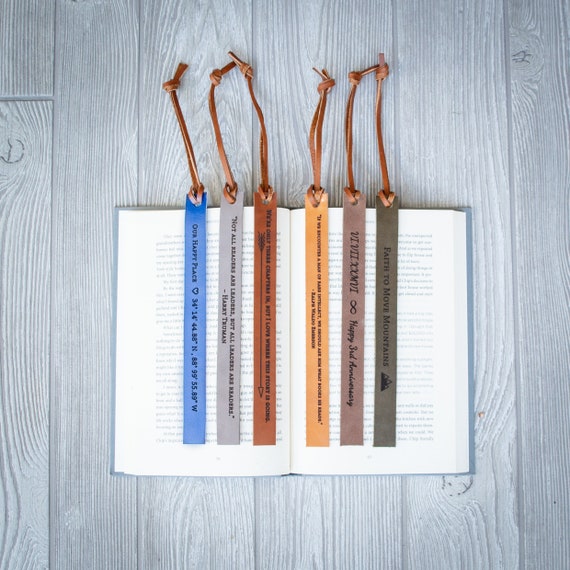Custom Bookmark, Leather Book Mark, Anniversary Gift, Reader Custom Bookmark, Leather Book Mark, Anniversary Gift, Reader