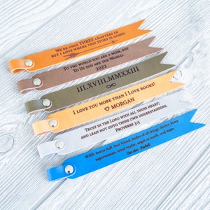 Benutzerdefinierte Leder Lesezeichen, personalisiertes Geschenk für ihn, Jahrestagsgeschenk für sie, Lesezeichen für Männer, Jahrestagsgeschenke für sie, Buchclubgeschenk
