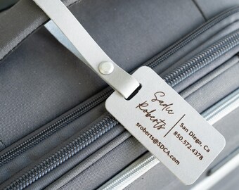 Personalized Luggage Tag made in USA, Leather luggage tag, leather name tag, custom leather tag, Traveler gift, Gift for him, gift for her