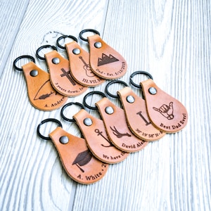 Keychain, Leather keychain, Personalized leather keychain, Leather gift, leather anniversary gift, 3 year anniversary gift, gift for him