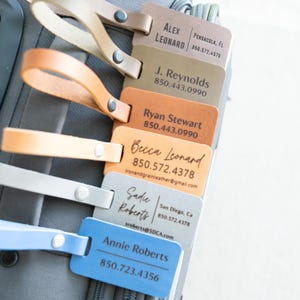 Personalized Luggage Tag made in USA, Leather luggage tag, leather name tag, custom leather tag, Traveler gift, Gift for him, gift for her