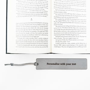 a page from a book with text and a personalized bookmark with text on it.