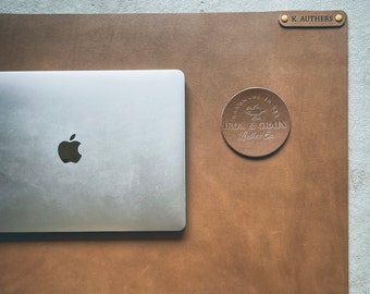 Personalized Leather Desk Mat - 3rd Anniversary Gift Idea for Him or Her - Elevate Your Workspace with Style and Functionality